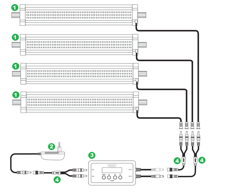 Aquatlantis Luminus + 4x EasyLED Universal 1047 mm